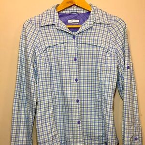 Blue and Purple Plaid Columbia Button Down